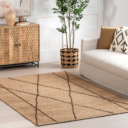 Nuloom Calanthe Abstract Geometric Jute Area Rug 5ft x 8ft TATF01A-508
